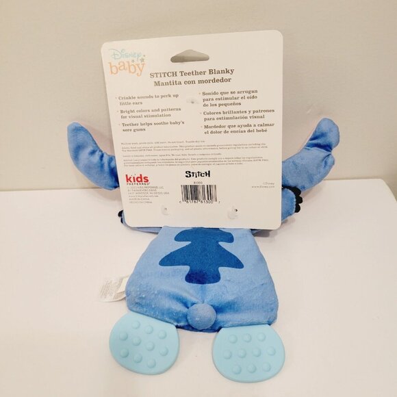 Infant Toddler Disney Baby Stitch Teether Blanky Plush Sensory Crinkle Teether - Picture 4 of 4